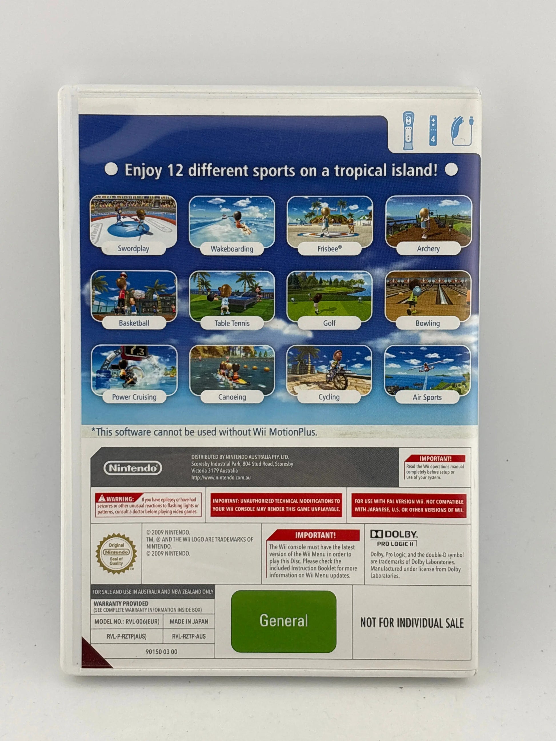 Nintendo Wii - Wii Sports Resort 2009 Video Game with Manual FRENLY BRICKS - Open 7 Days