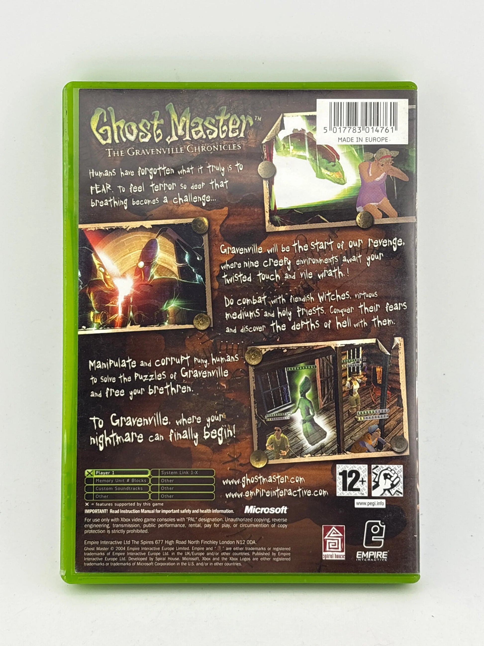 Xbox Video Game - Ghost Master The Gravenville Chronicles Game & Manual FRENLY BRICKS - Open 7 Days