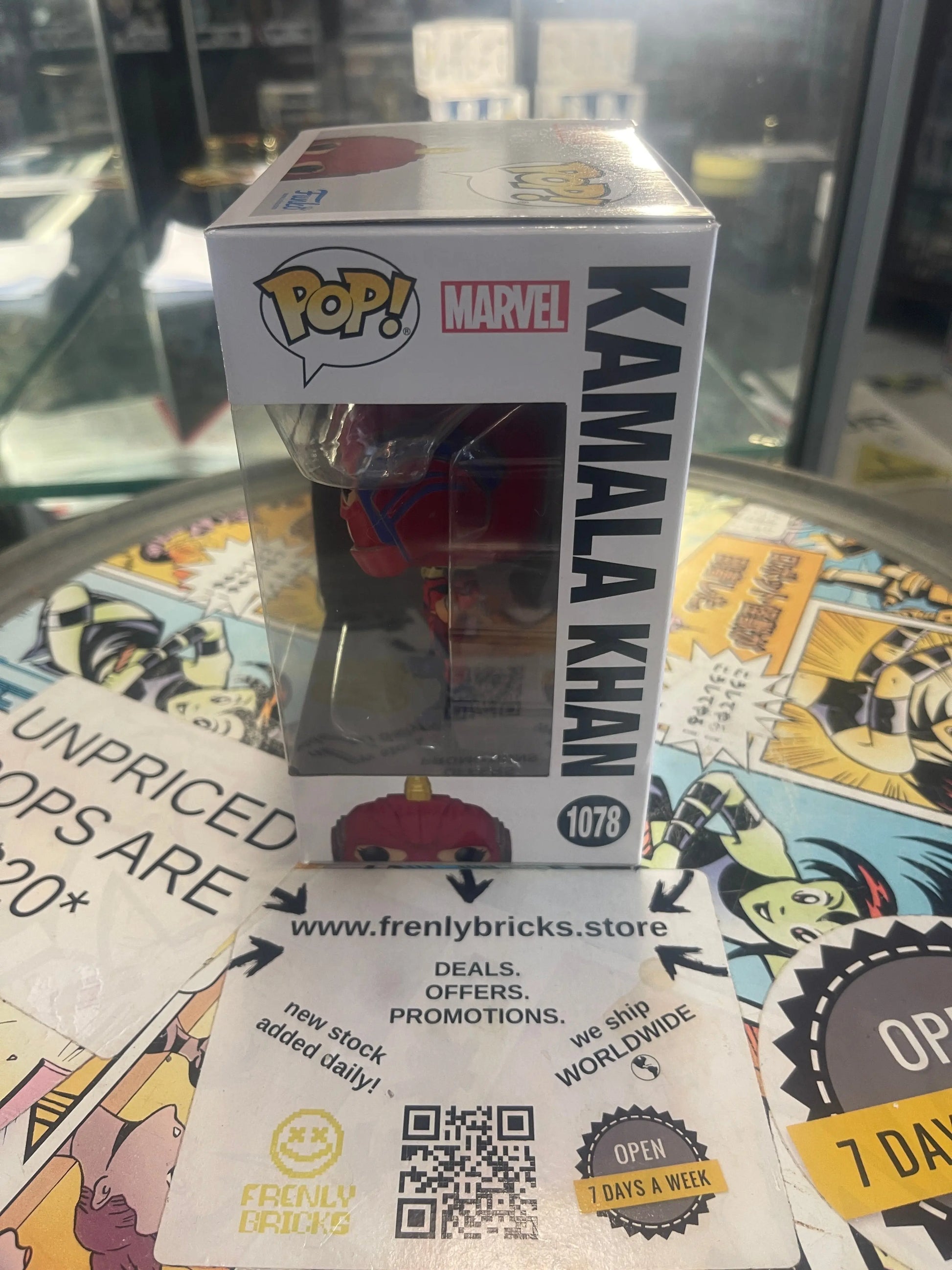 Funko POP Marvel Ms Marvel #1078 Kamala Khan FRENLY BRICKS - Open 7 Days