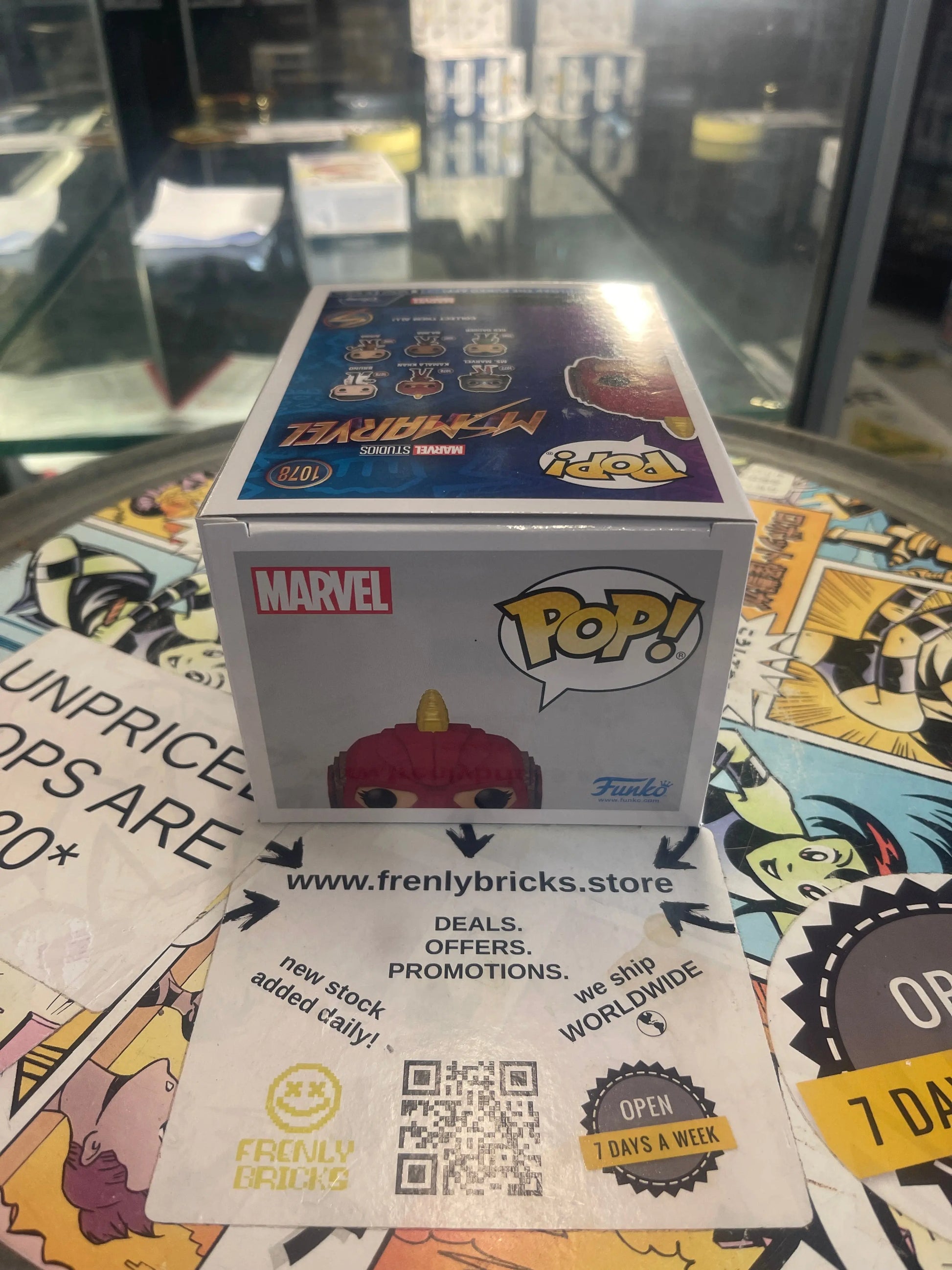 Funko POP Marvel Ms Marvel #1078 Kamala Khan FRENLY BRICKS - Open 7 Days