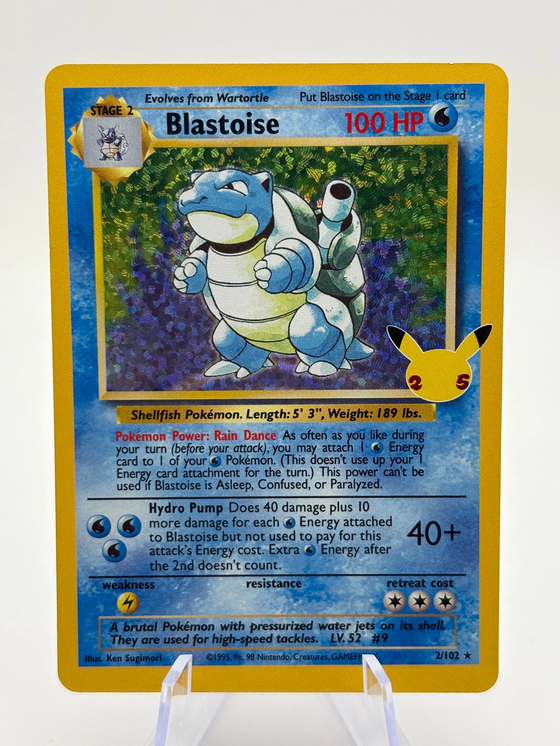 Pokemon TCG Celebrations- Blastoise 2/102 Holo Rare Classic Collection LP FRENLY BRICKS - Open 7 Days
