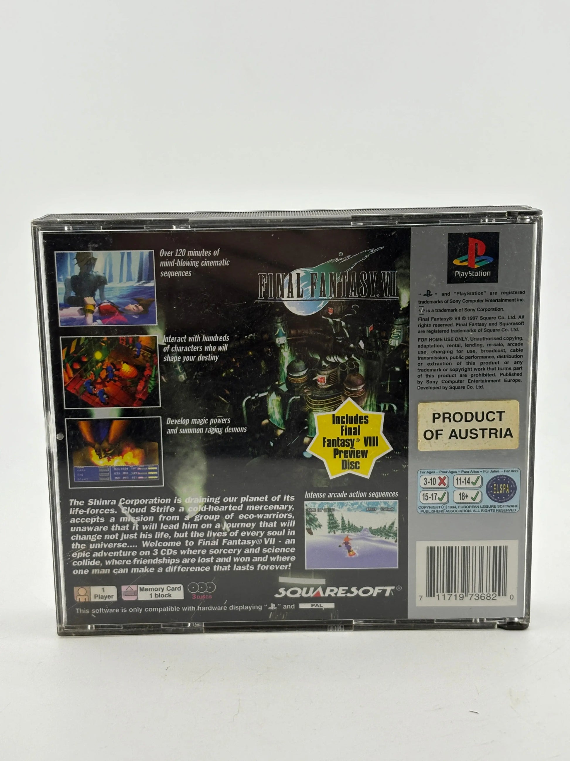 Playstation Platinum Final Fantasy VII (Missing 1 Disc) FRENLY BRICKS - Open 7 Days