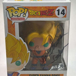 Funko POP! Animation Dragon Ball Z #14 Super Saiyan Goku Signed Sean No COA FRENLY BRICKS - Open 7 Days