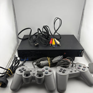 Sony PlayStation 2 Video Game Console with 2 Controllers, Cables & Memory (Power Tested) FRENLY BRICKS - Open 7 Days