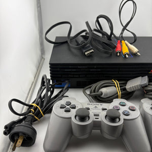 Sony PlayStation 2 Video Game Console with 2 Controllers, Cables & Memory (Power Tested) FRENLY BRICKS - Open 7 Days