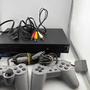 Sony PlayStation 2 Video Game Console with 2 Controllers, Cables & Memory (Power Tested) FRENLY BRICKS - Open 7 Days