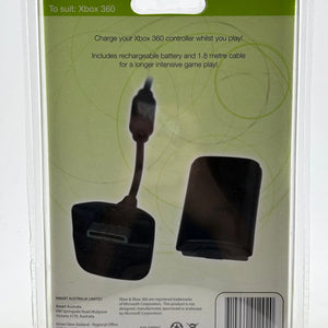 Xbox 360 Video Game Play and Charge Kit - Cable & Battery Pack Sealed FRENLY BRICKS - Open 7 Days