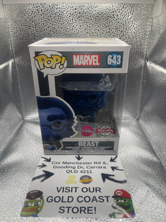 Funko POP Marvel - #643 Beast (Flocked) - Special Edition FRENLY BRICKS - Open 7 Days
