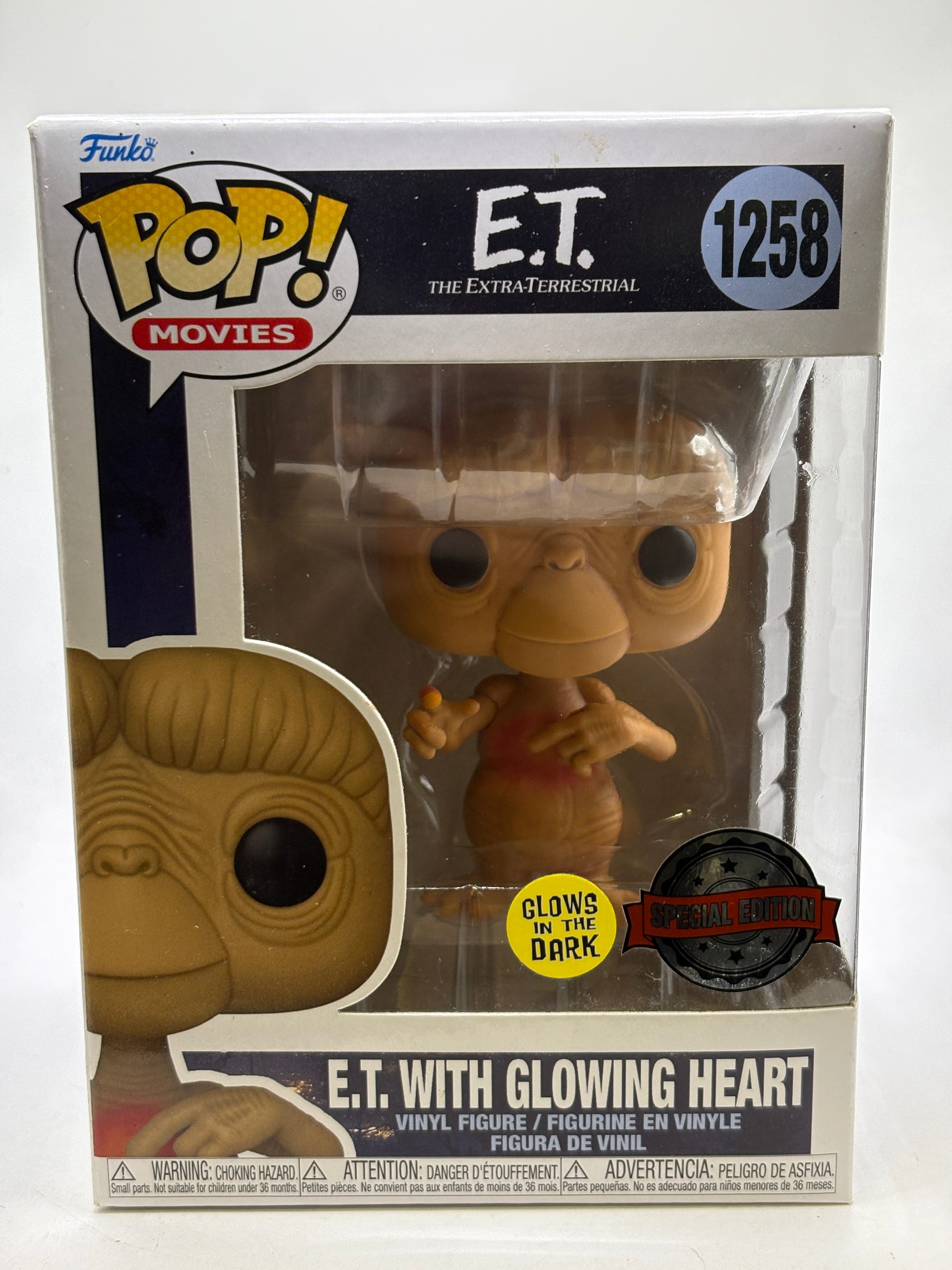 Funko POP! Movies E.T #1258 E.T With Glowing Heart Glow Special Edition image 1