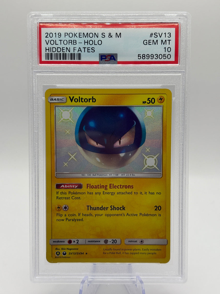 2019 Pokemon S&M Hidden Fates - Voltorb SV13/SV94 Holo Shiny PSA 10 FRENLY BRICKS - Open 7 Days