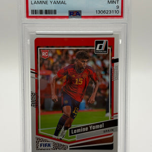 2023-24 Panini Donruss FIFA Lamine Yamal RC PSA 9 Mint Rookie #54 Spain FRENLY BRICKS - Open 7 Days