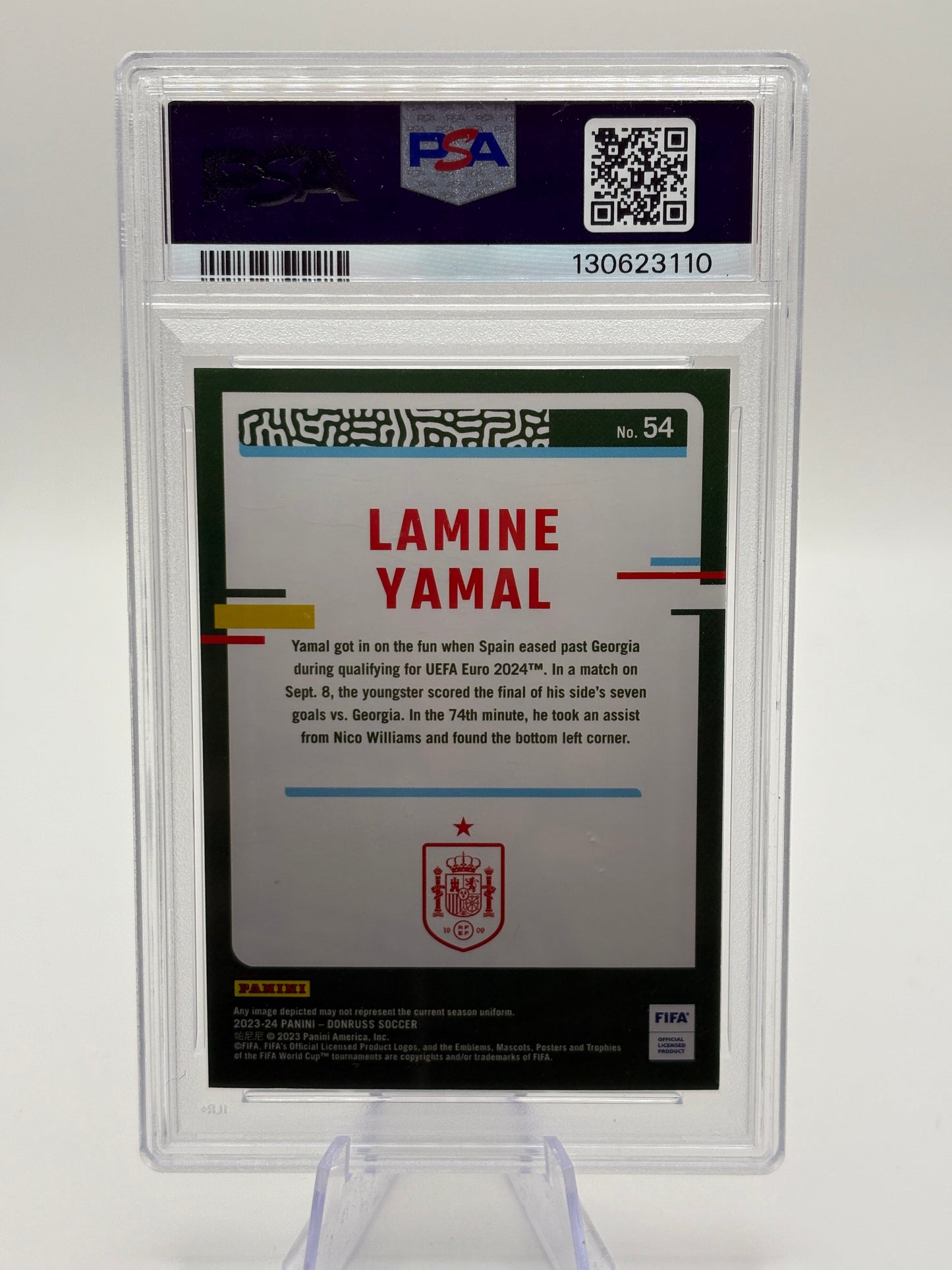 2023-24 Panini Donruss FIFA Lamine Yamal RC PSA 9 Mint Rookie #54 Spain FRENLY BRICKS - Open 7 Days