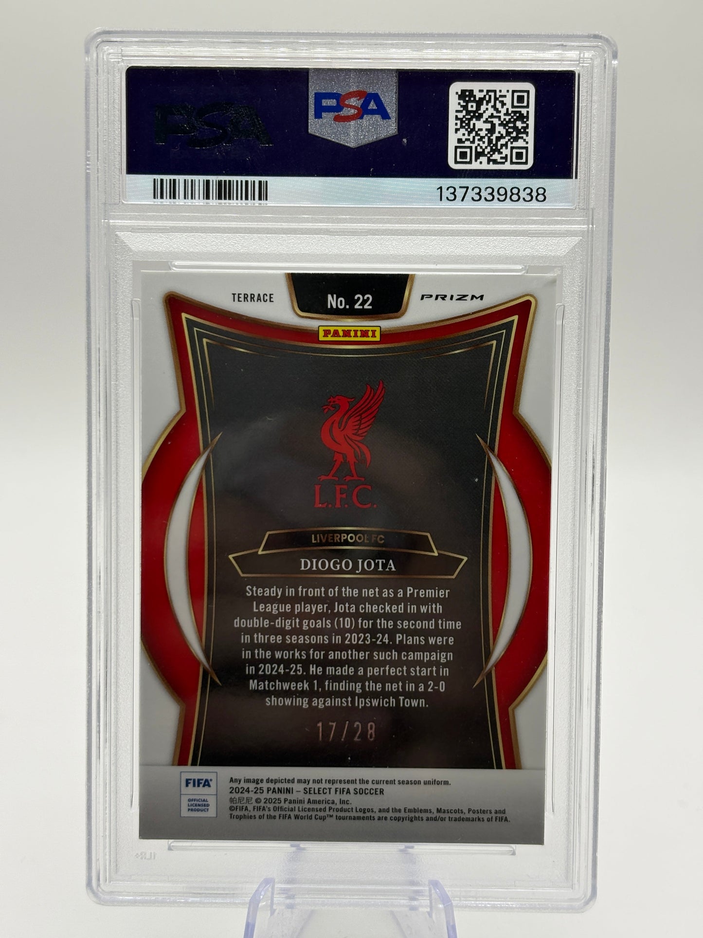 2024-25 Select Fifa #22 Diogo Jota Jade Dragon Scale PSA 9 FRENLY BRICKS - Open 7 Days