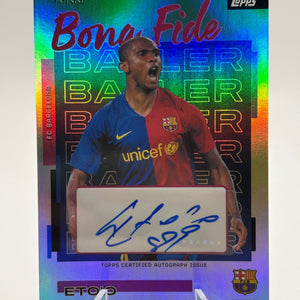 Samuel Eto’o Auto /99 Topps FC Barcelona 2025-26 Bona Fide Baller Autograph FRENLY BRICKS - Open 7 Days