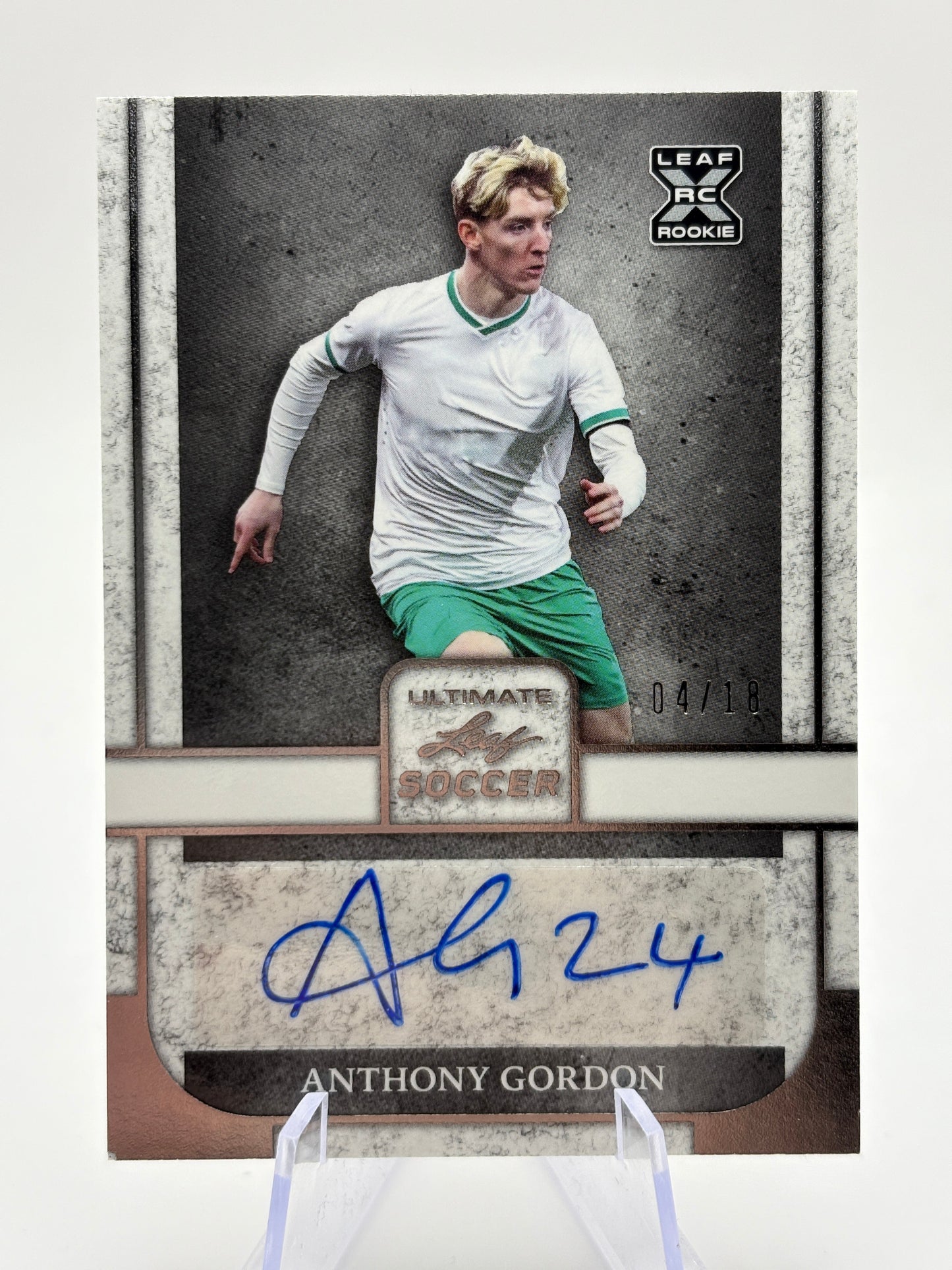 2022 Leaf Ultimate Soccer Anthony Gordon Rookie RC Auto #/18 FRENLY BRICKS - Open 7 Days