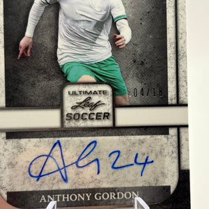 2022 Leaf Ultimate Soccer Anthony Gordon Rookie RC Auto #/18 FRENLY BRICKS - Open 7 Days
