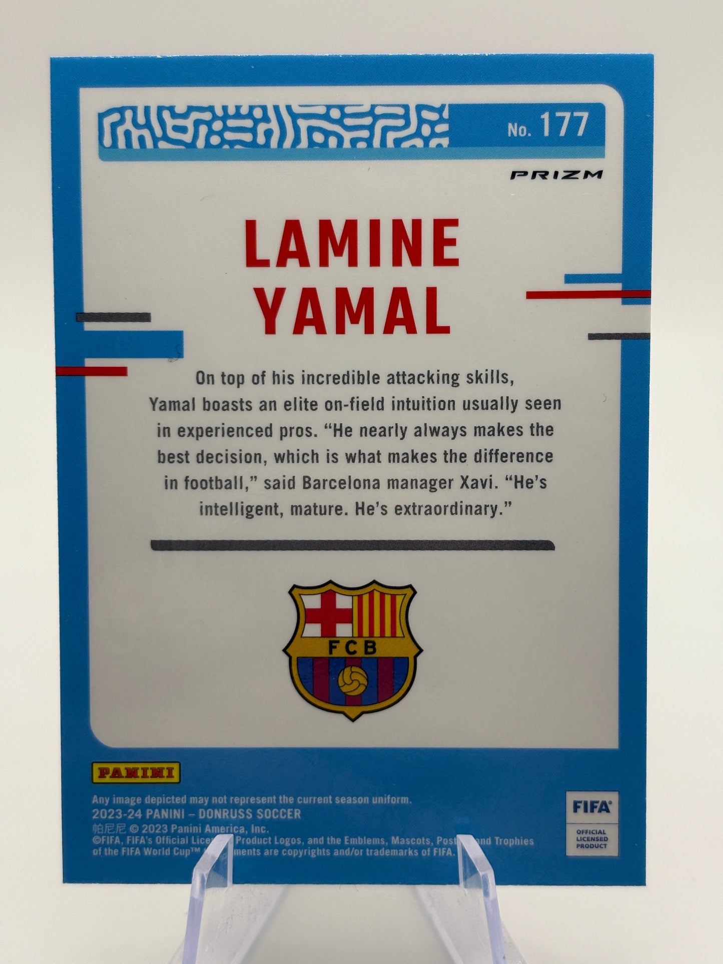 2023-24 Panini Donruss FIFA Optic Rated Rookie Lamine Yamal #177 Holo Prizm FRENLY BRICKS - Open 7 Days