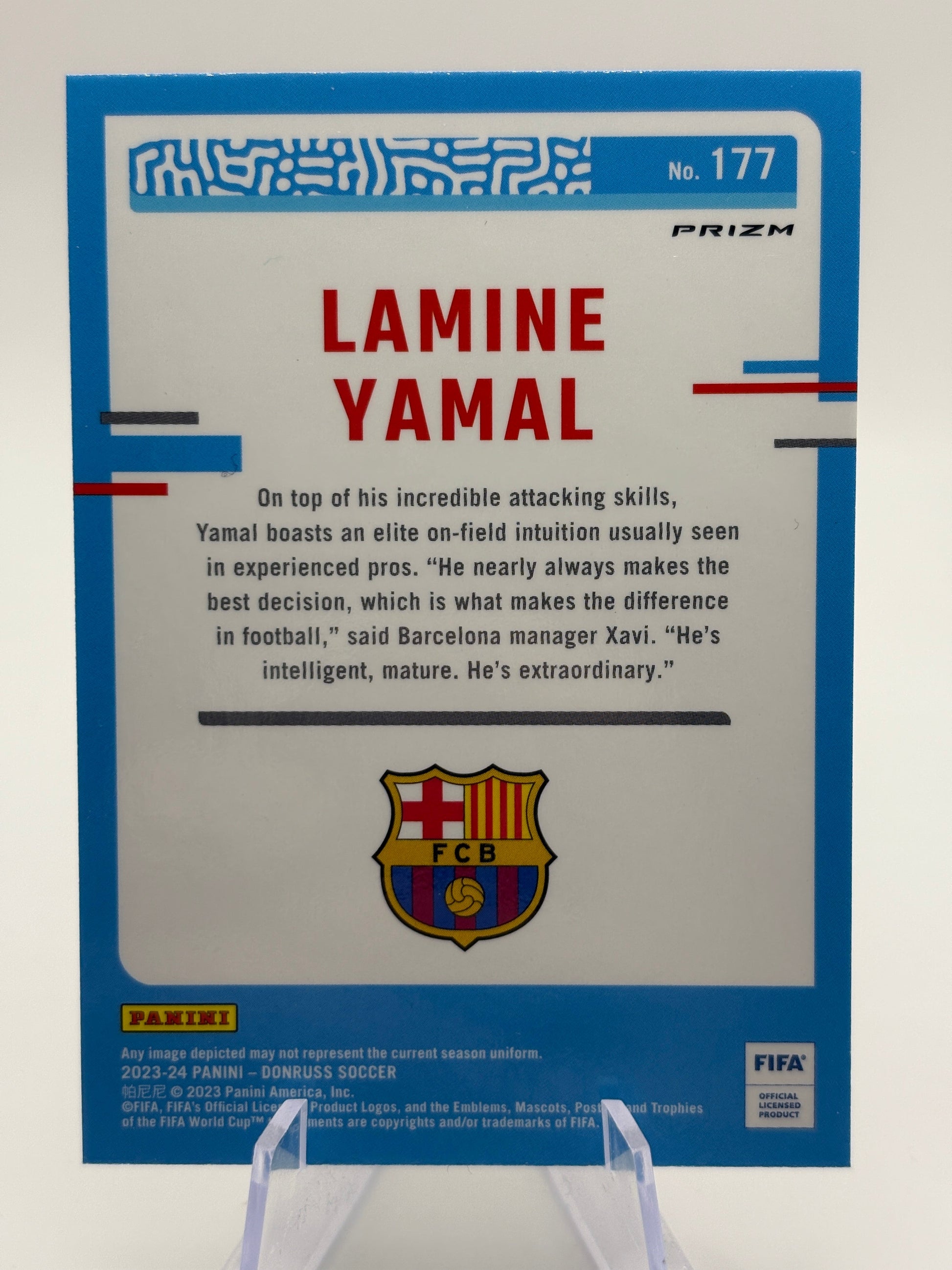 2023-24 Panini Donruss FIFA Optic Rated Rookie Lamine Yamal #177 Holo Prizm FRENLY BRICKS - Open 7 Days