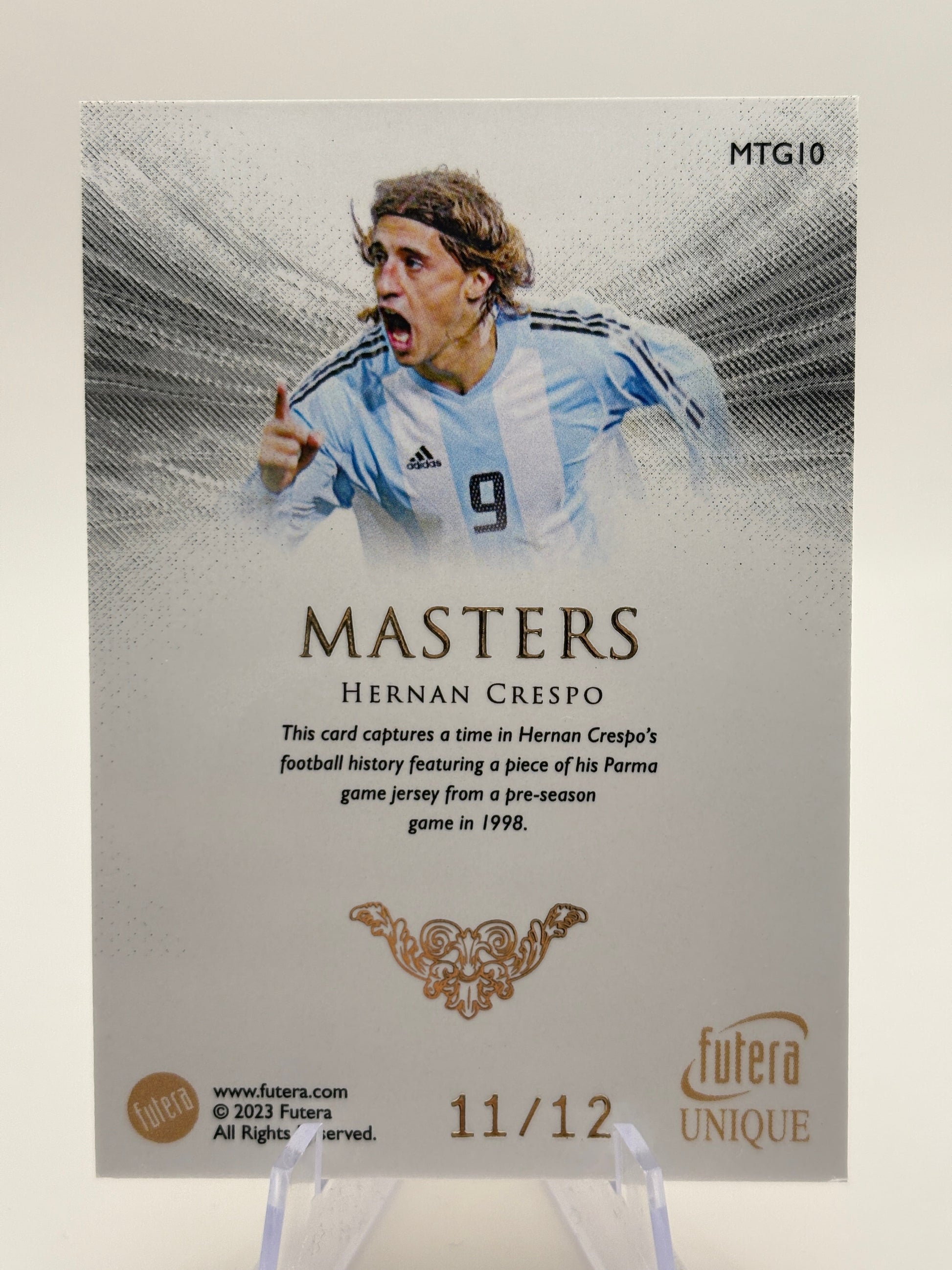 2023 Futera Unique Masters #MTG10 Hernan Crespo Patch 11/12 FRENLY BRICKS - Open 7 Days