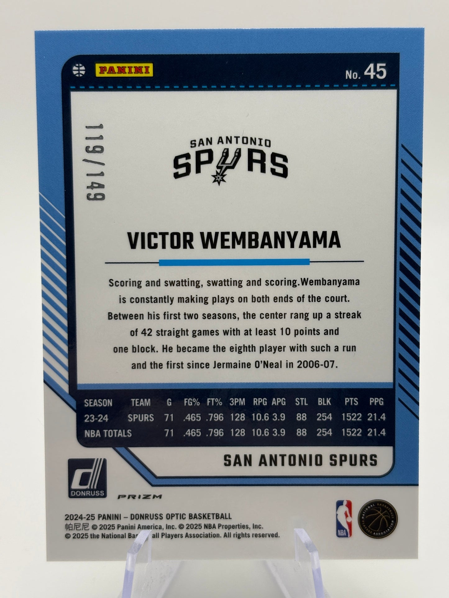 2024 DONRUSS OPTIC VICTOR WEMBANYAMA LIME GREEN /149 FRENLY BRICKS - Open 7 Days