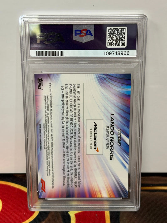2024 Topps Chrome F1 Lando Norris Re-charged Gold Refractor PSA 9 POP: 1 FRENLY BRICKS - Open 7 Days