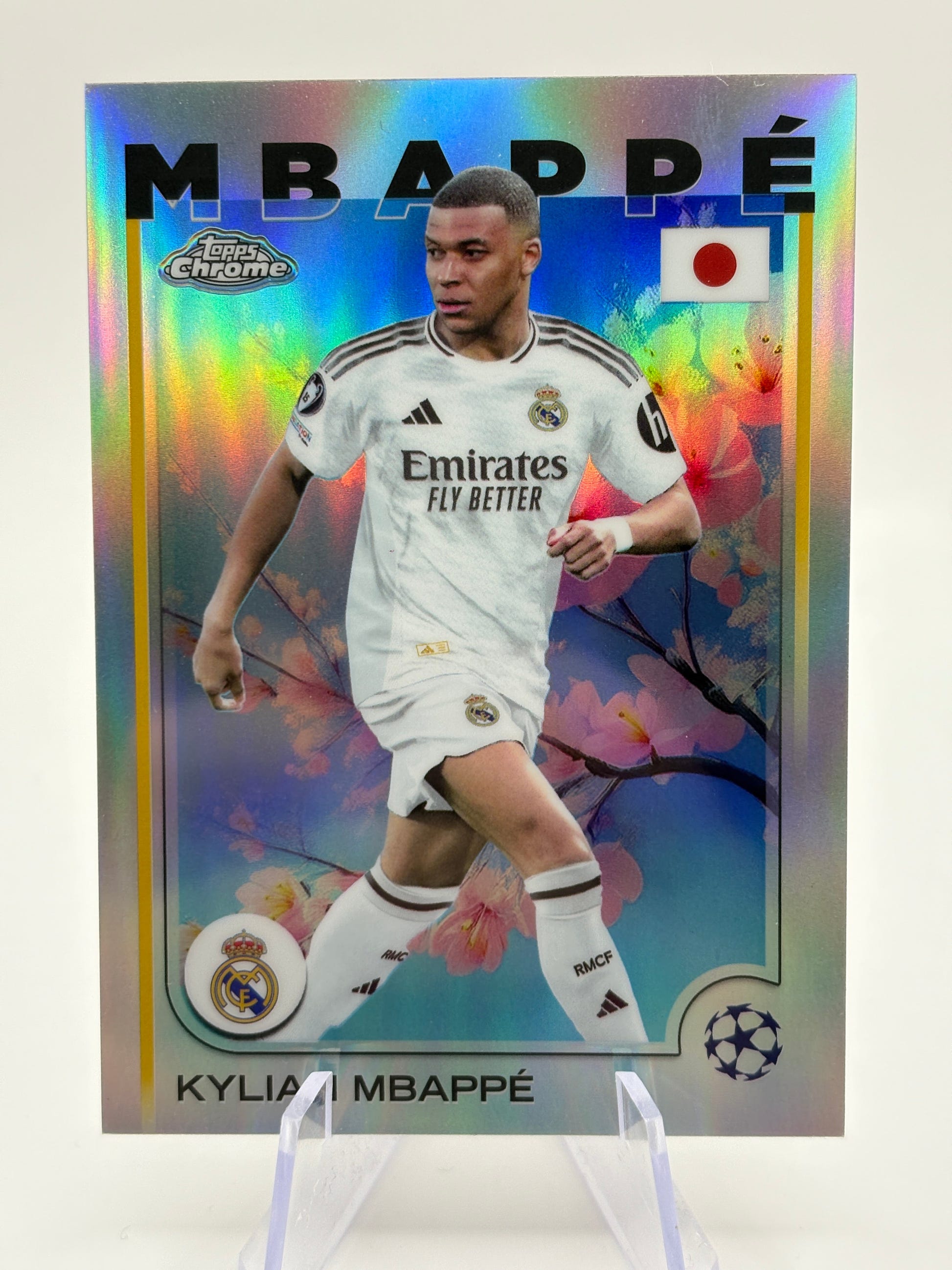 Kylian Mbappe 2024-25 Topps Chrome UCC Japan #1 Cherry Blossom Refractor SSP FRENLY BRICKS - Open 7 Days image 1