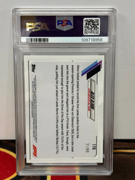 2021 Topps Chrome F1 Alex Albon Green Raywave Refractor PSA 9 POP: 1 FRENLY BRICKS - Open 7 Days