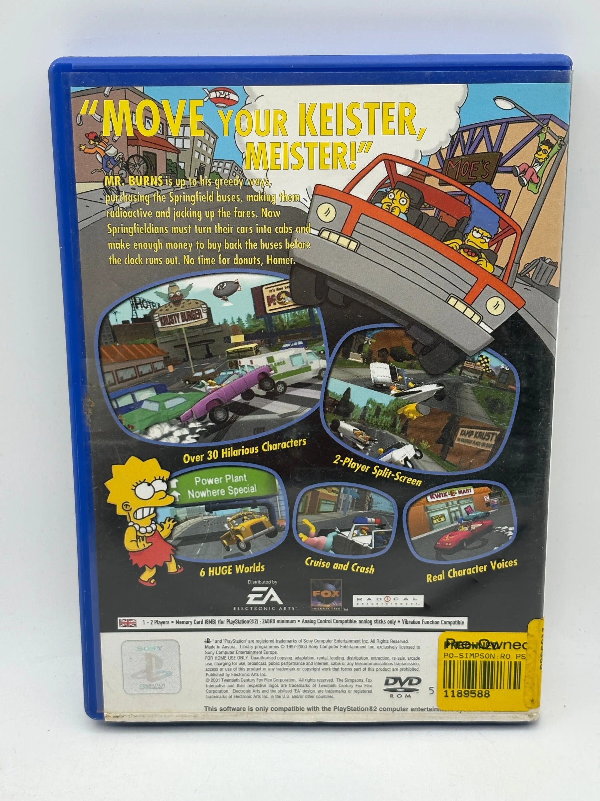 The Simpsons Road Rage Playstation 2 Complete With Manual PAL FRENLY BRICKS - Open 7 Days