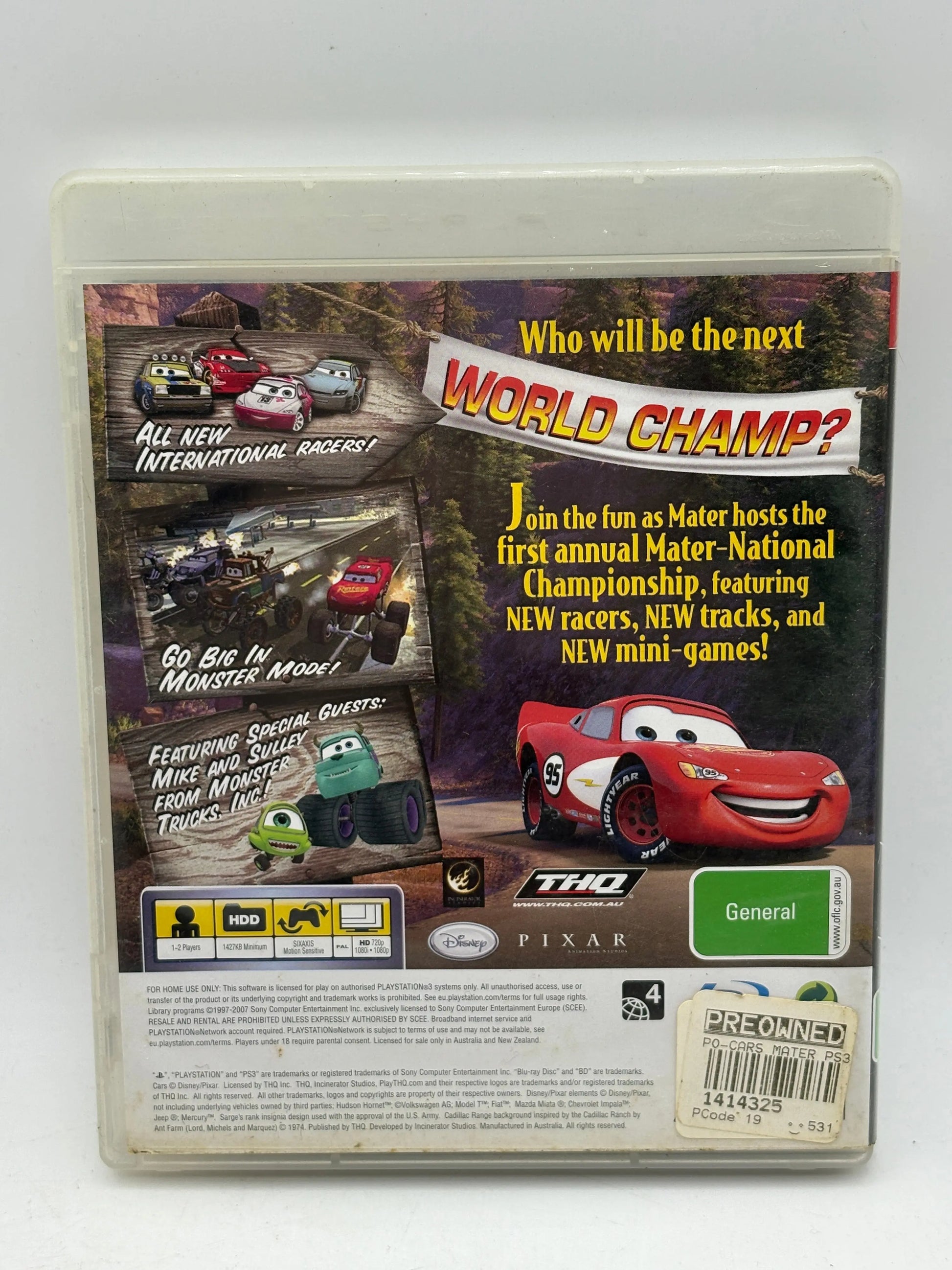 Disney Pixar Cars Mater-National Championship PS3 PlayStation 3 FRENLY BRICKS - Open 7 Days