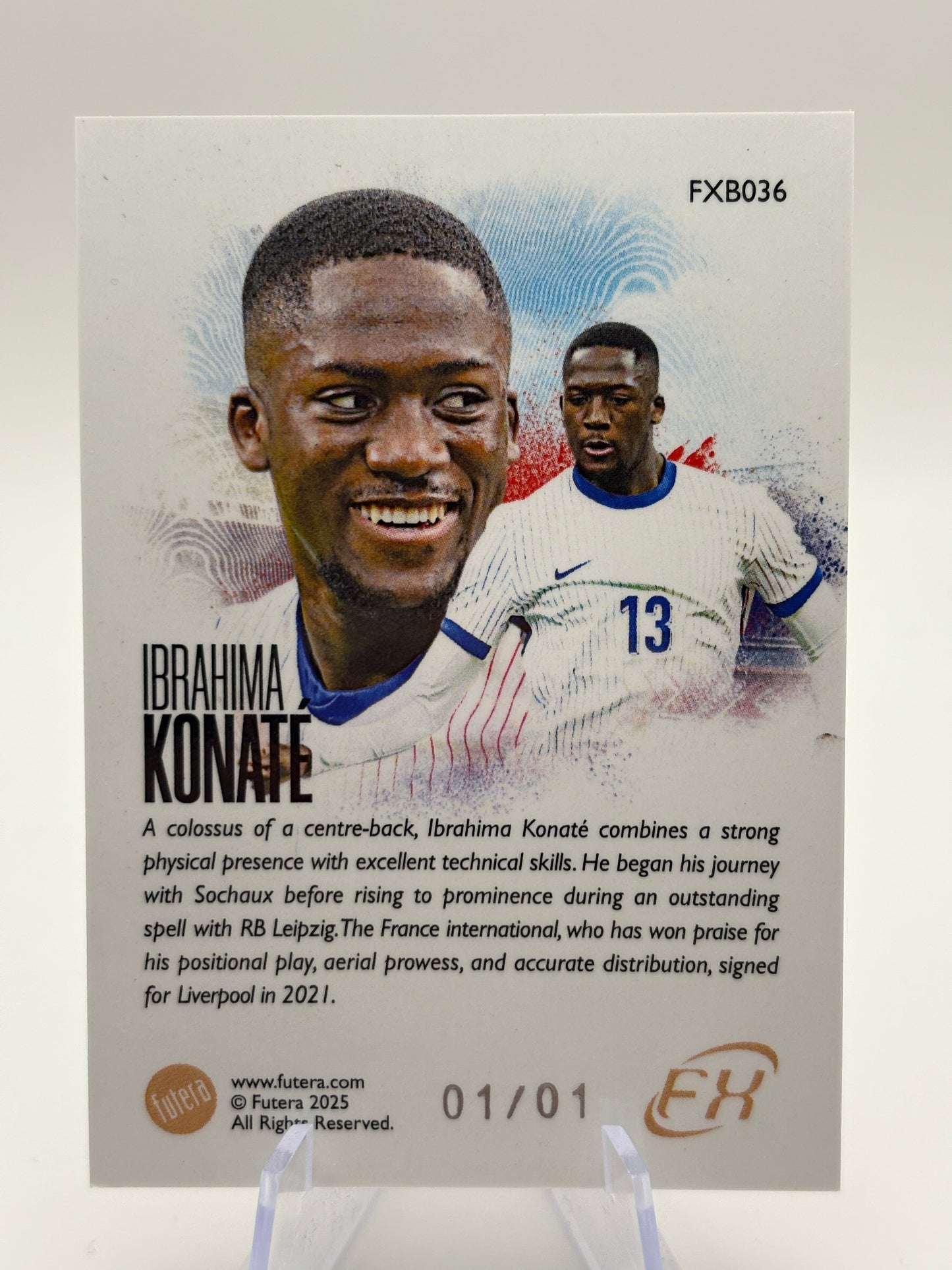 2025 Futera FX #FXB036 Ibrahima Konate 1 of 1 France FRENLY BRICKS - Open 7 Days