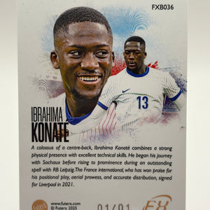 2025 Futera FX #FXB036 Ibrahima Konate 1 of 1 France FRENLY BRICKS - Open 7 Days