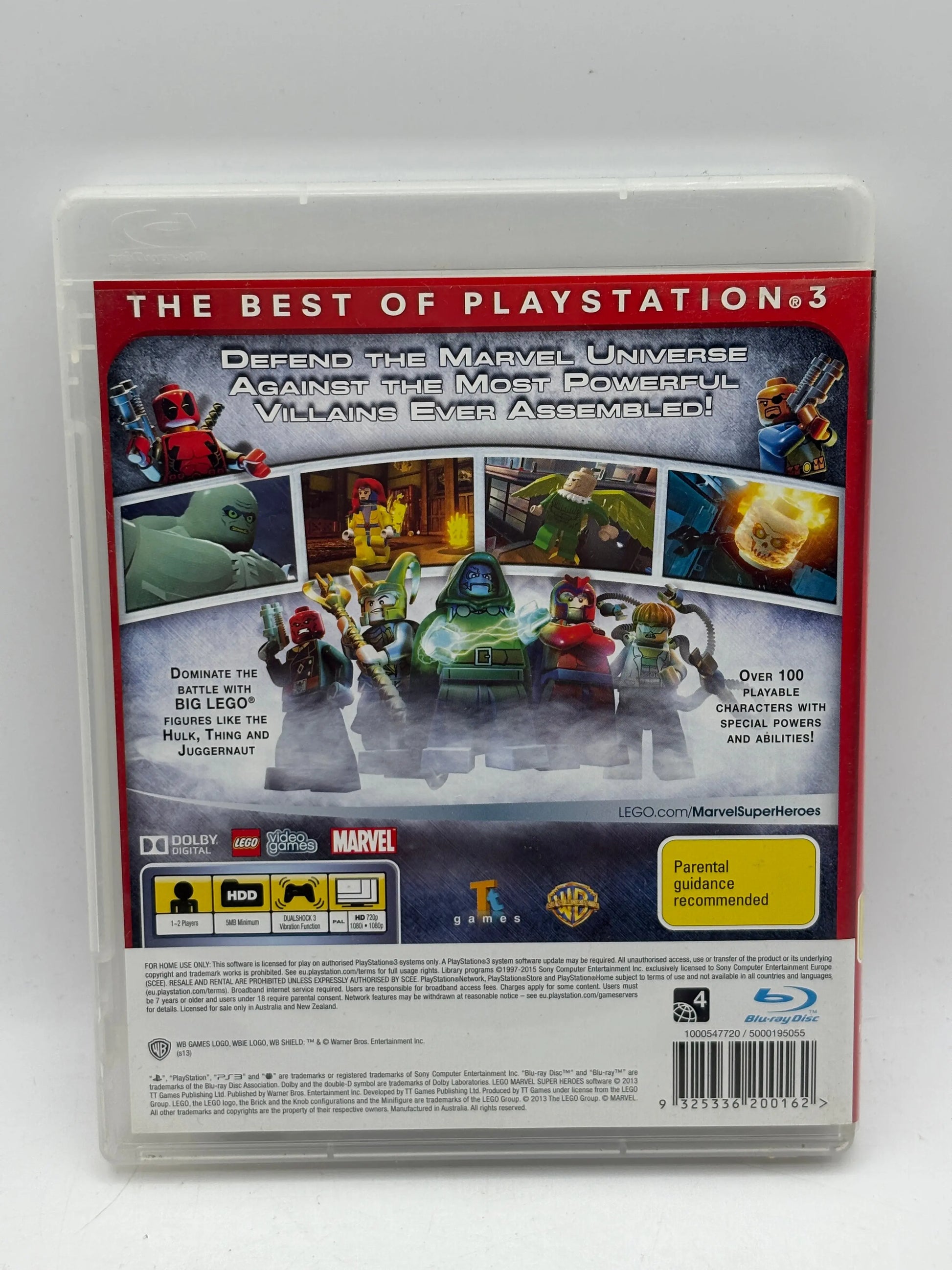 Sony Playstation 3 Essentials Lego Marvel Super Heroes Game with Manual FRENLY BRICKS - Open 7 Days