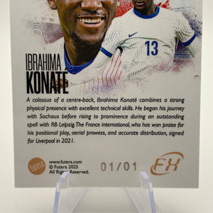 2025 Futera FX #FXB036 Ibrahima Konate 1 of 1 France FRENLY BRICKS - Open 7 Days