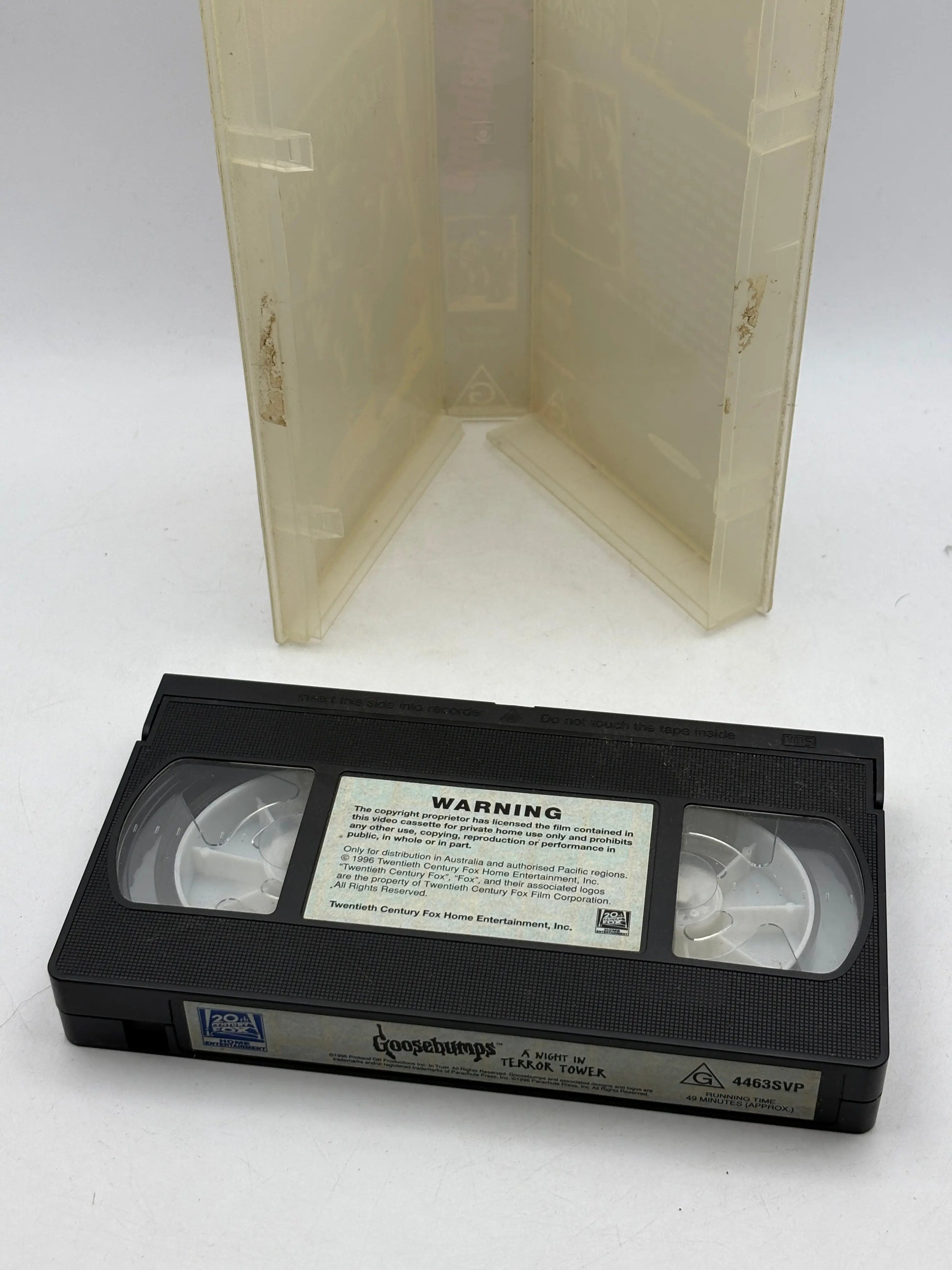 Goosebumps R.L.Stine Vintage Video VHS Tape A Night in Terror Tower FRENLY BRICKS - Open 7 Days