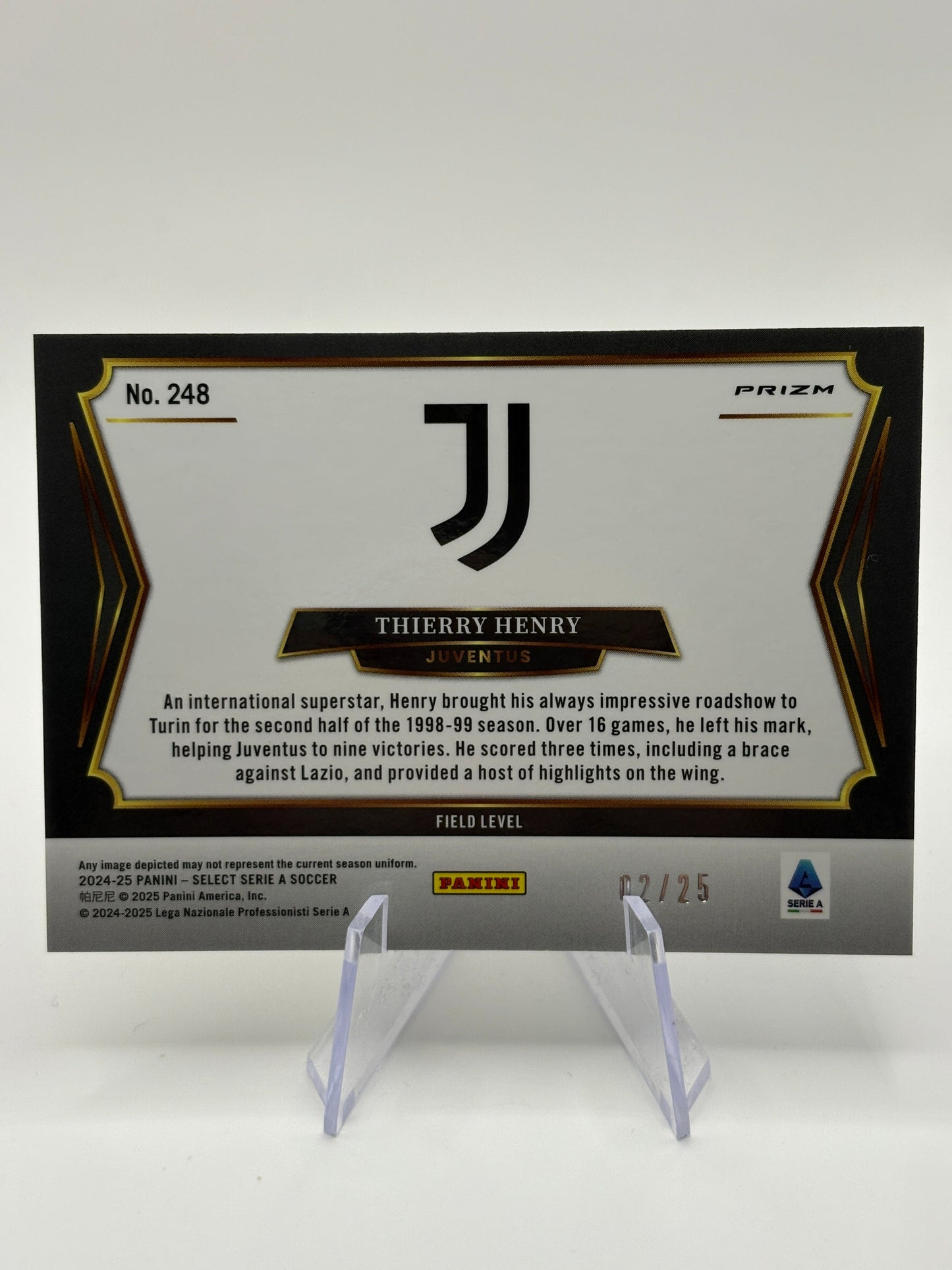 2024-25 Panini Select Serie A Thierry Henry #248 Multi Color Prizm /25 FRENLY BRICKS - Open 7 Days