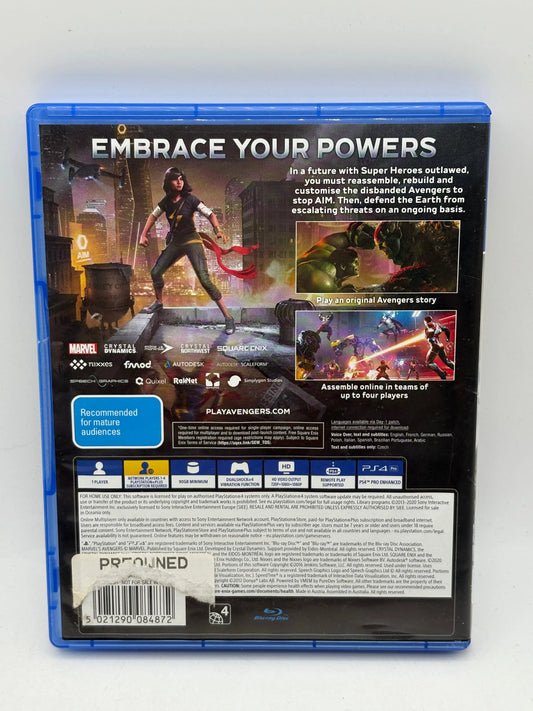 Sony Playstation 4 Marvel Avengers Video Game with Manuals FRENLY BRICKS - Open 7 Days