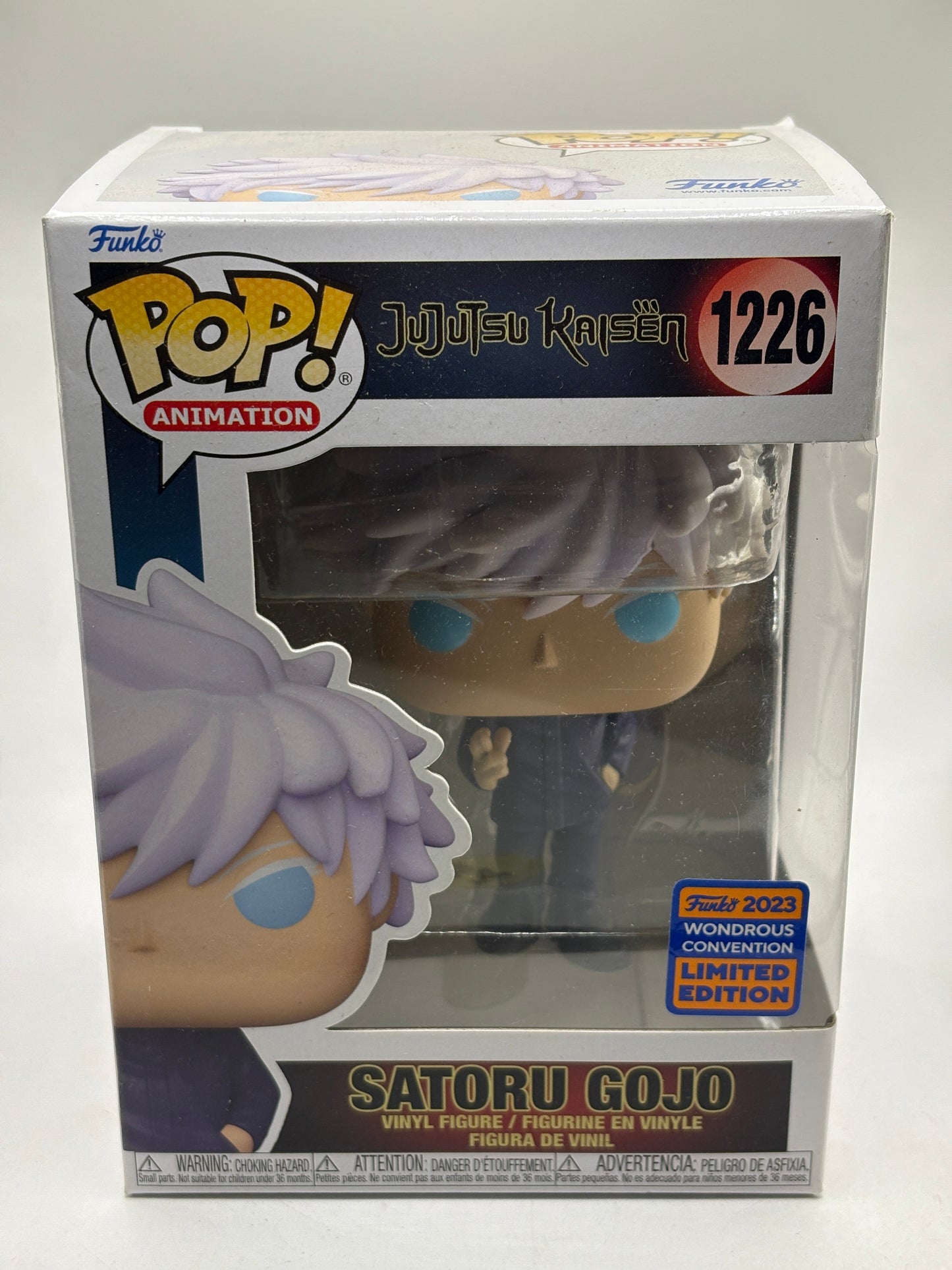 Funko POP! Animation Jujutsu Kaisen #1226 Satoru Gojo 2023 Wondrous Con FRENLY BRICKS - Open 7 Days