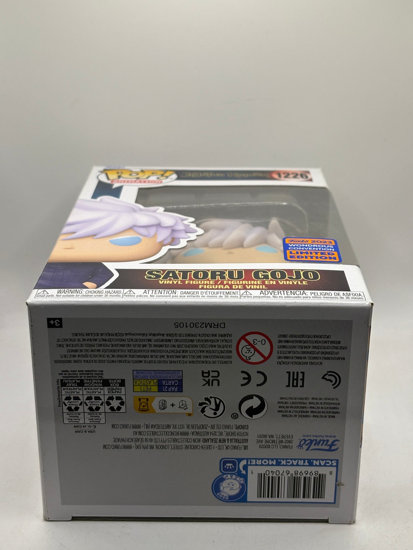 Funko POP! Animation Jujutsu Kaisen #1226 Satoru Gojo 2023 Wondrous Con FRENLY BRICKS - Open 7 Days