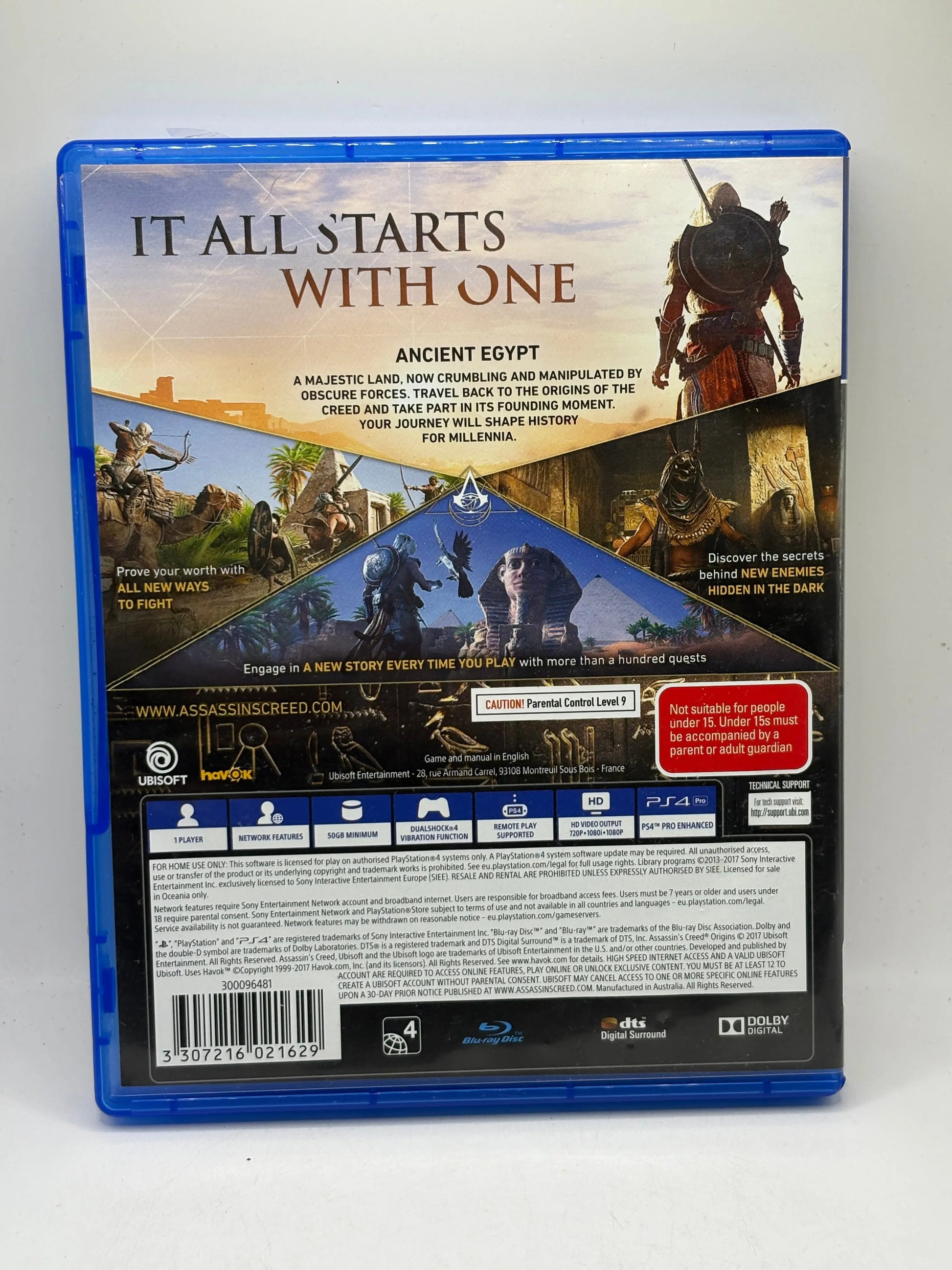 Sony Playstation 4 Assassin’s Creed Origins Video Game with Manual FRENLY BRICKS - Open 7 Days