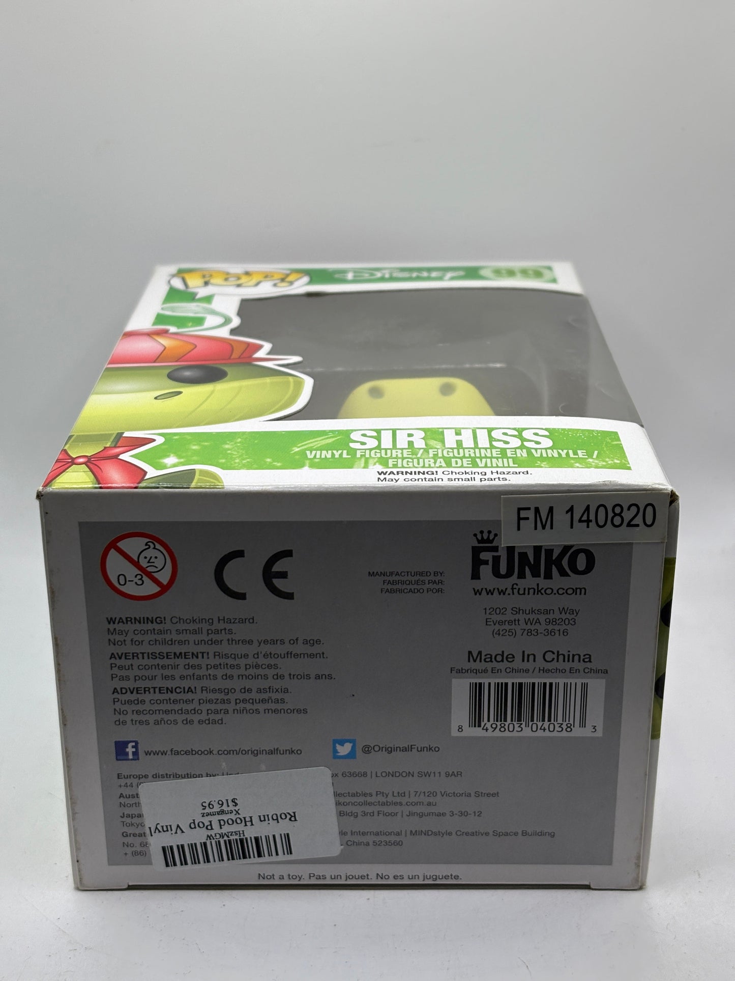 Funko POP! Disney Robin Hood #99 Sir Hiss Vinyl Figure FRENLY BRICKS - Open 7 Days