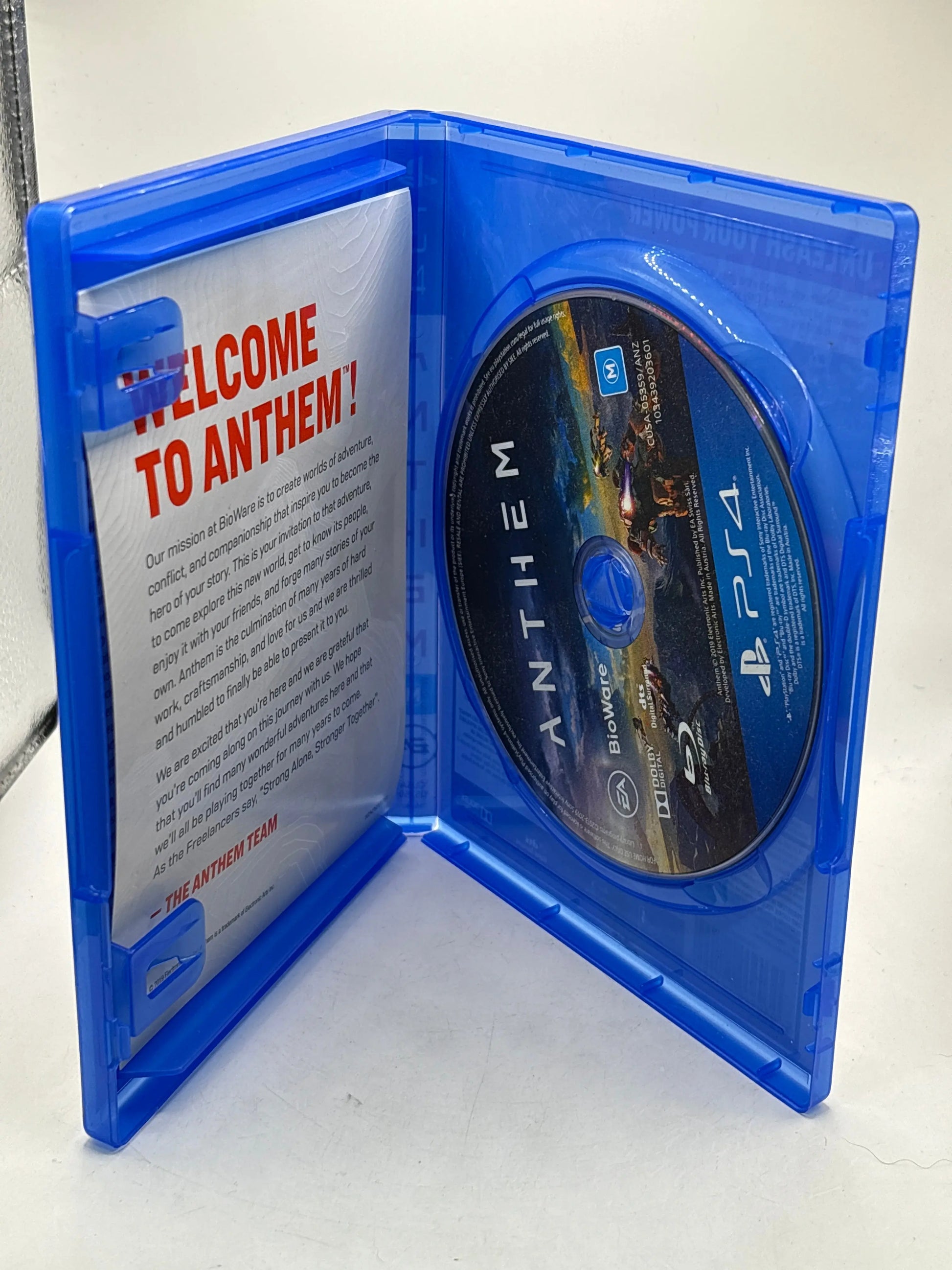 Sony Playstation 4 Anthem Video Game with Manual FRENLY BRICKS - Open 7 Days