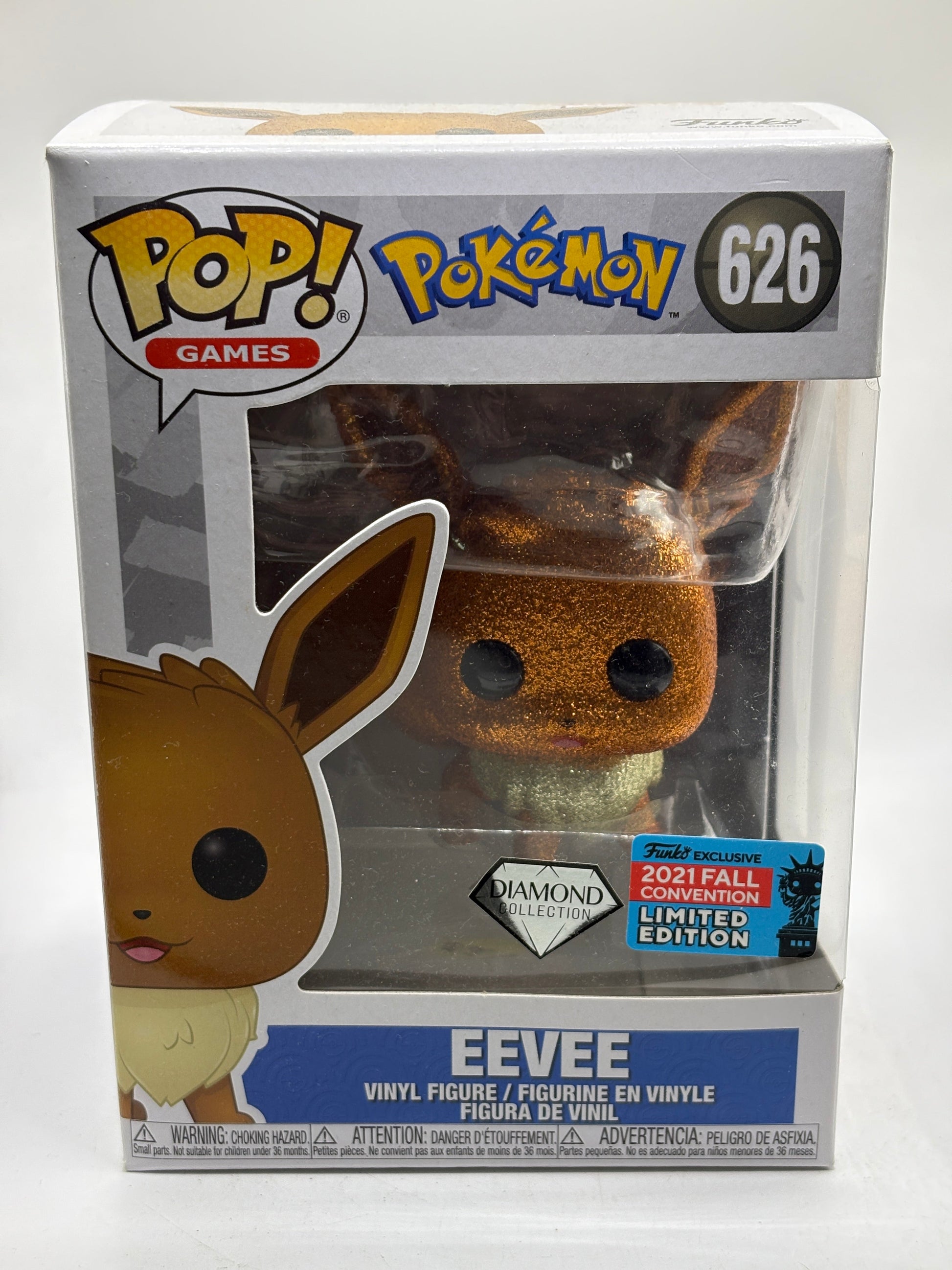 Funko POP! Games Pokemon #626 Eevee Diamond 2021 Fall Con FRENLY BRICKS - Open 7 Days