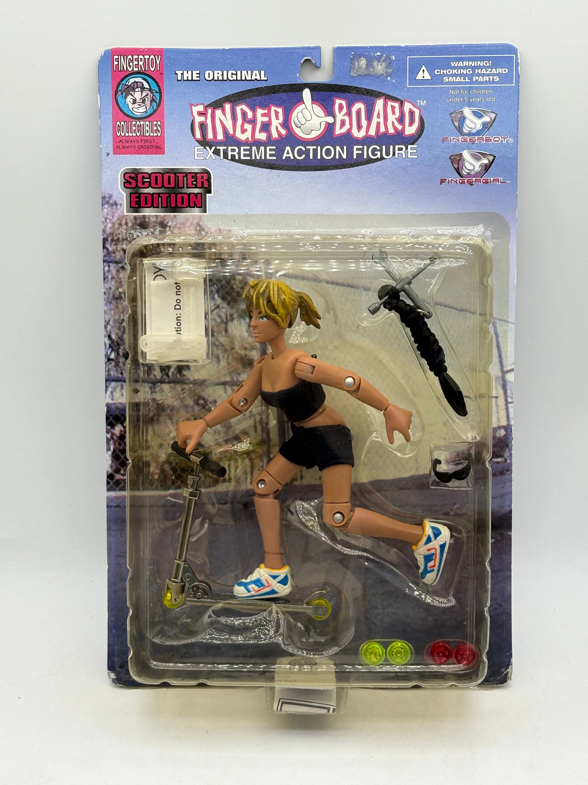 Vintage Finger Board Extreme Action Figure Scooter Edition Girl (Black Rope) (1) FRENLY BRICKS - Open 7 Days