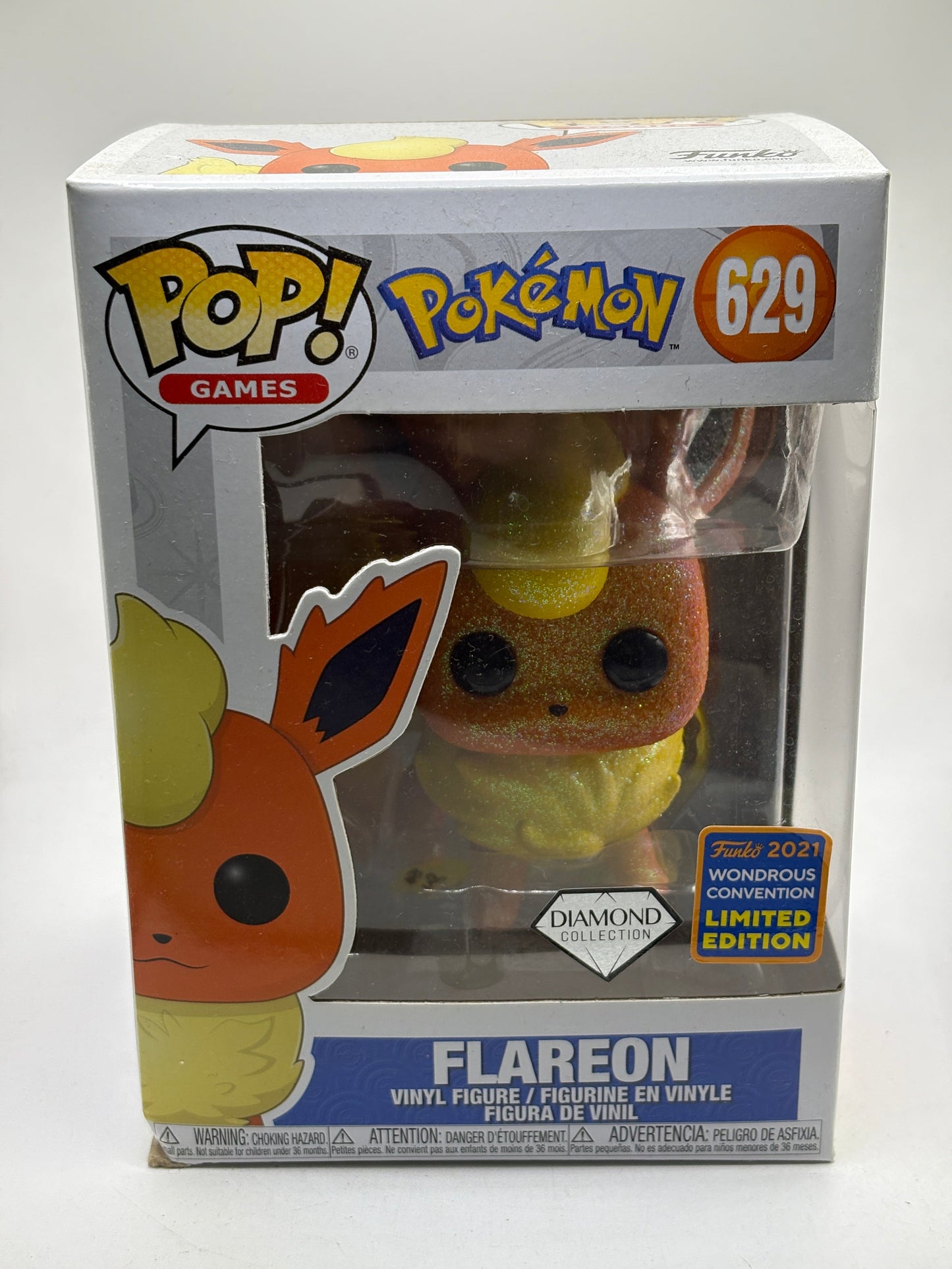 Funko POP! Games Pokemon #629 Flareon Diamond 2021 Wondrous Limited FRENLY BRICKS - Open 7 Days