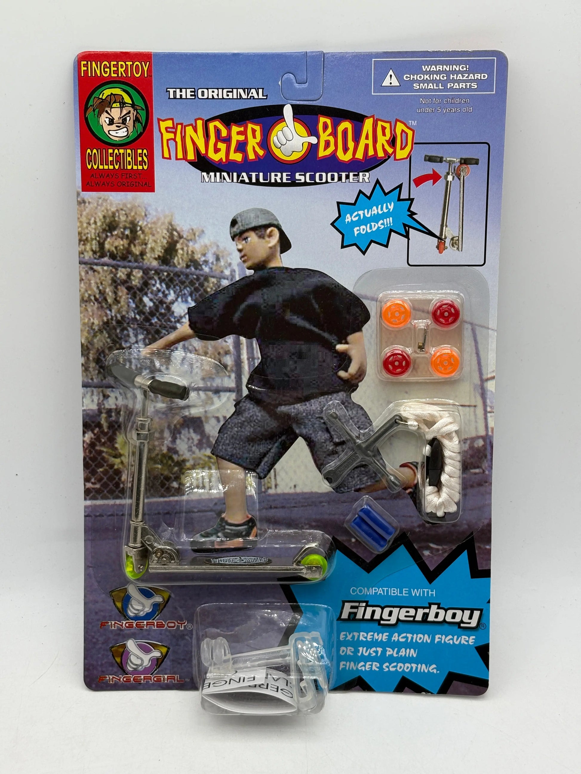 Vintage Finger Board Miniature Scooter Brand New Sealed (White  Rope) FRENLY BRICKS - Open 7 Days