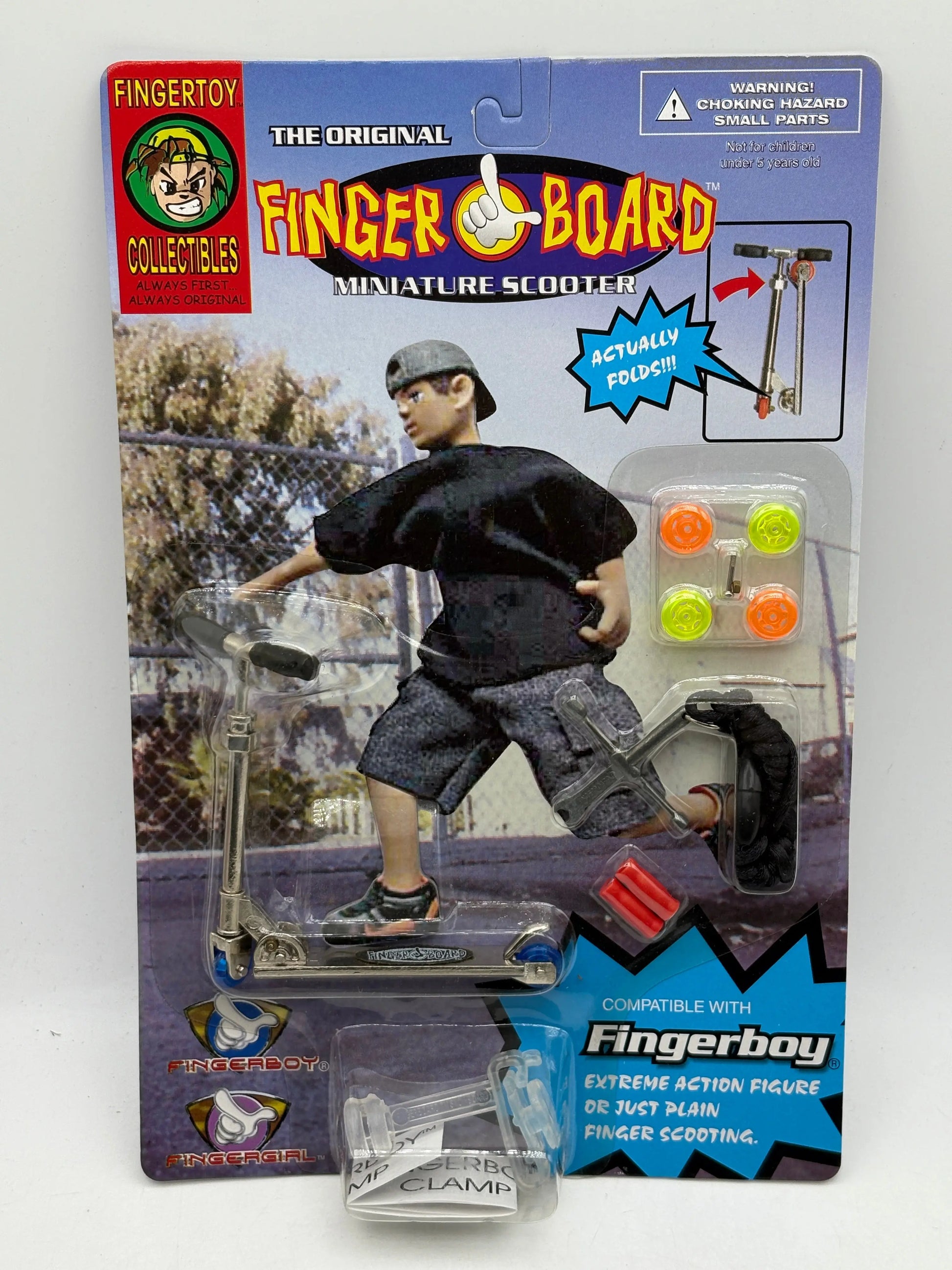 Vintage Finger Board Miniature Scooter Brand New Sealed (White Rope) FRENLY BRICKS - Open 7 Days