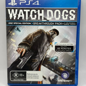 Sony Playstation 4 Watch Dogs Video Game with Manuals FRENLY BRICKS - Open 7 Days