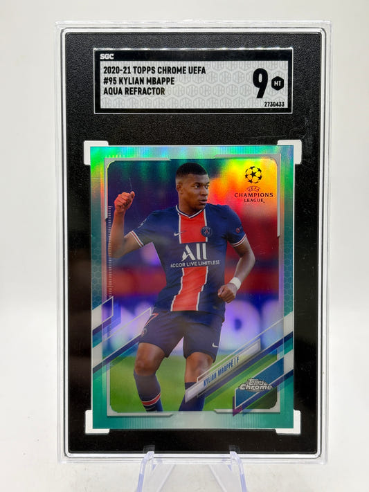 KYLIAN MBAPPE 2020 TOPPS CHROME UEFA AQUA REFRACTOR PSG /199 SGC 9