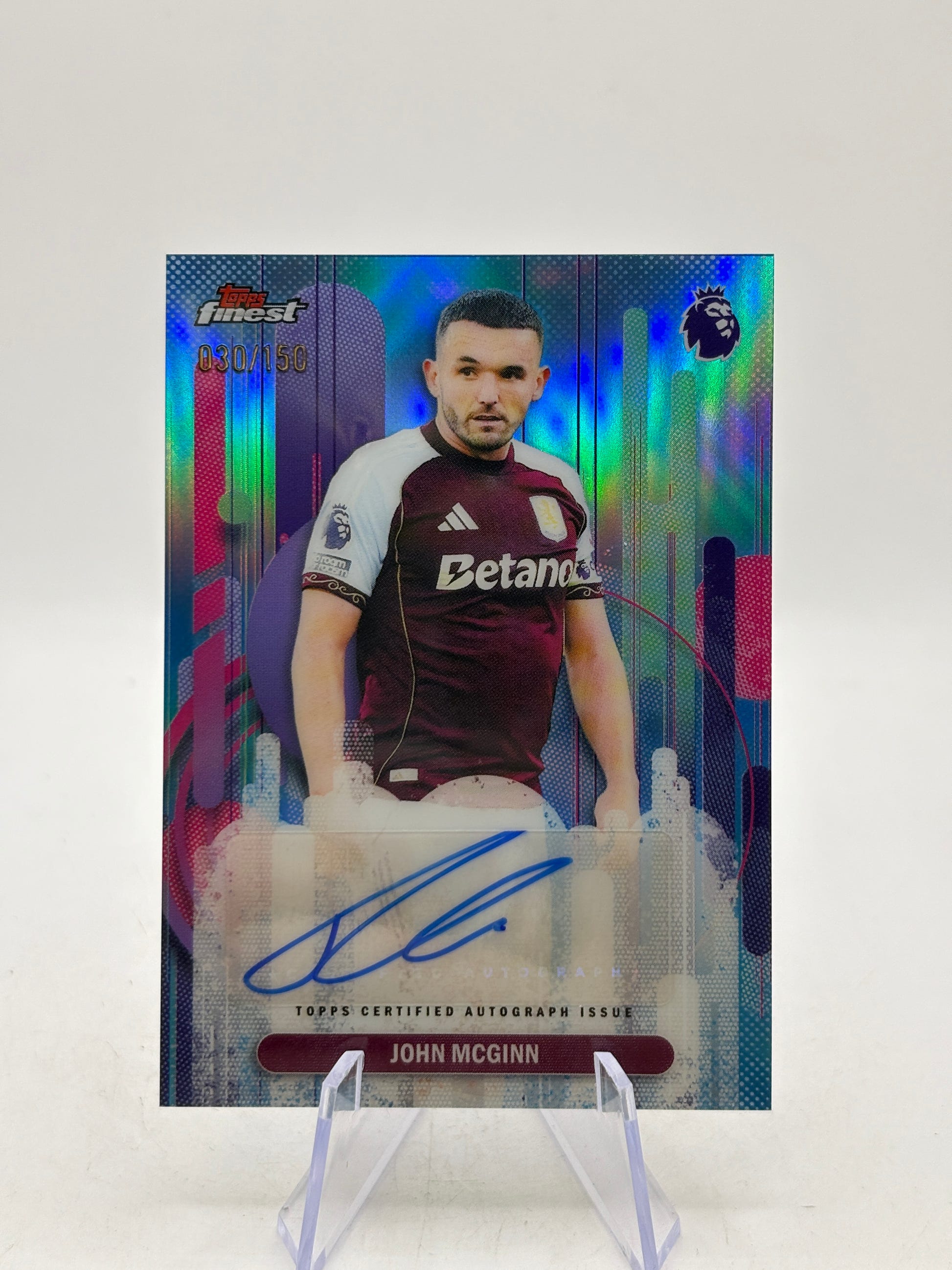 2026 Topps Finest Premier League #FA-JM John Mcginn Auto /150 image 1