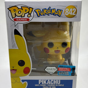 Funko POP! Games Pokemon #842 Pikachu Diamond 2021 Fall Con FRENLY BRICKS - Open 7 Days